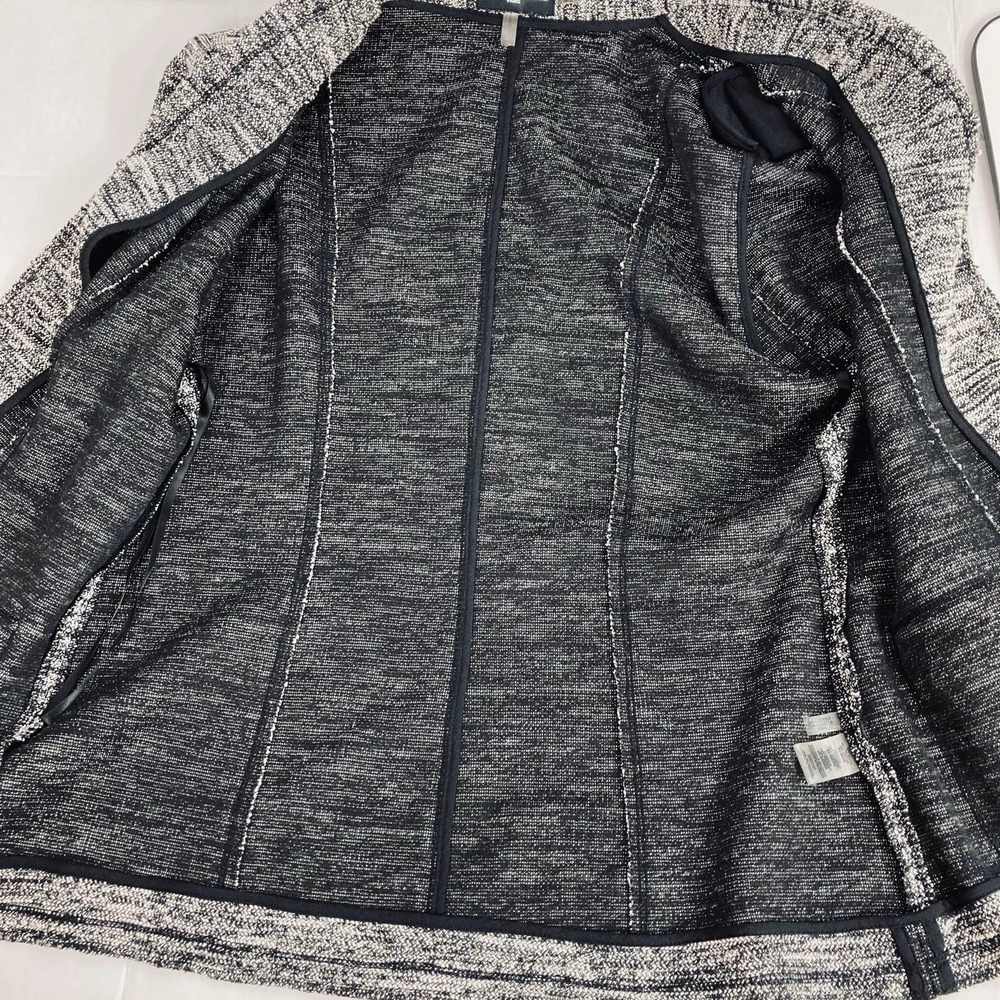 Karl Lagerfeld Tweed Full Zip Blazer Jacket Sz L - Picture 4 of 9